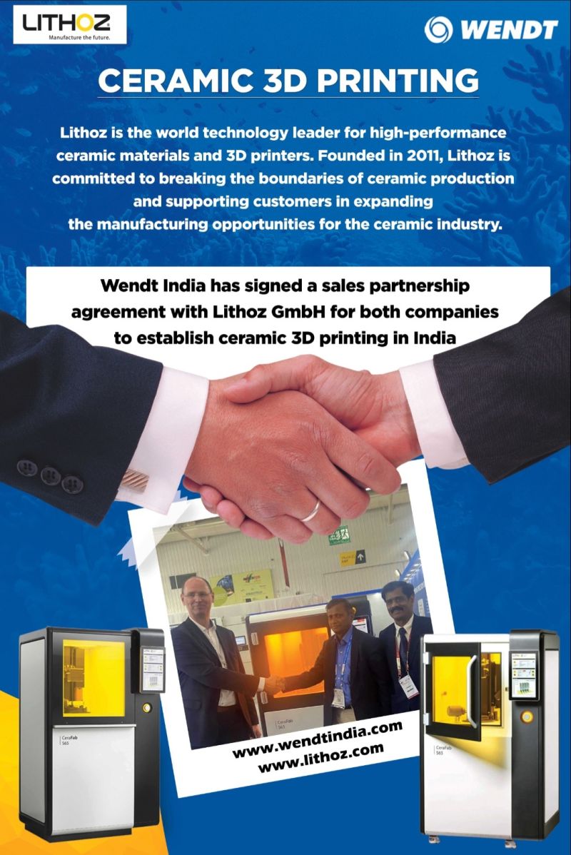 Lithoz Signs Sales Partnership with Wendt India to Accelerate Business in the Indian 3D Printing